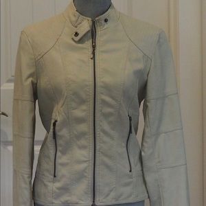 Faux leather cream color jacket